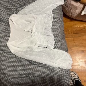 SHEIN White Textured Blouse